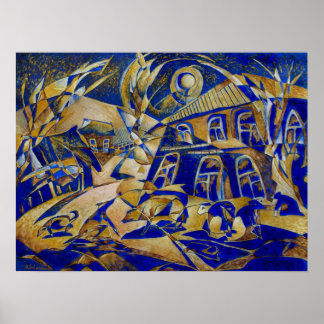 Póster Under the gold light original painting  Print