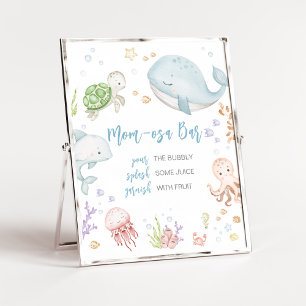 Póster Under the Sea Baby Shower Mom Osa Bar
