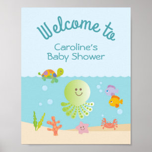 Póster Under the Sea Baby Shower Welcome Sign