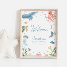 Póster Under the Sea Baby Shower Welcome Sign