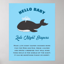 Under the Sea Hello Baby Shower Late Night Diapers
