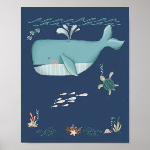Póster Under the Sea Ocean Animals Whale Nursery