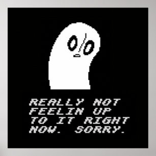 Póster Undertale Napstablook Realmente no sentirte a gust