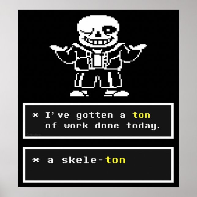 Póster Undertale - Sans Skeleton - Undertale (Frente)