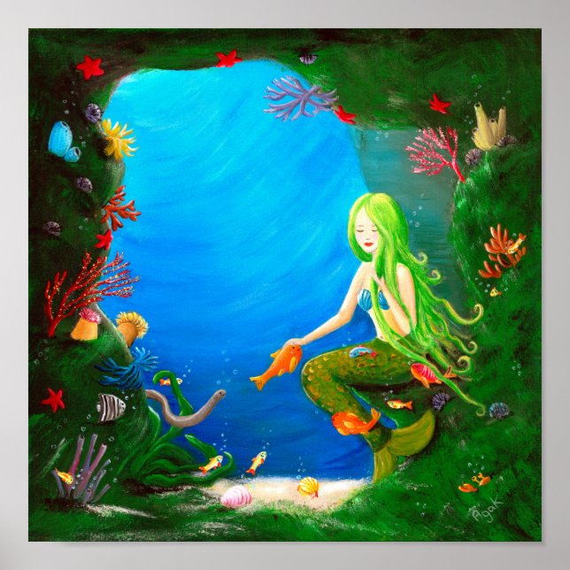 Póster Underwater Friends | Little Mermaid Nursery (Frente)