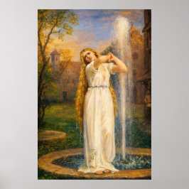Póster Undine de John William Waterhouse (Colores Vibrant