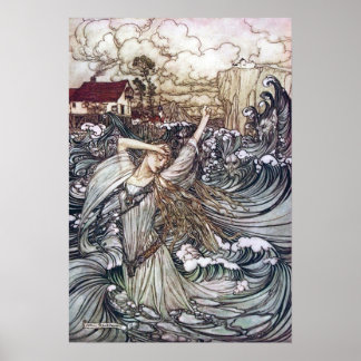 Póster Undine en las olas
