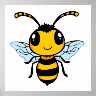 Póster Une abeille souriante