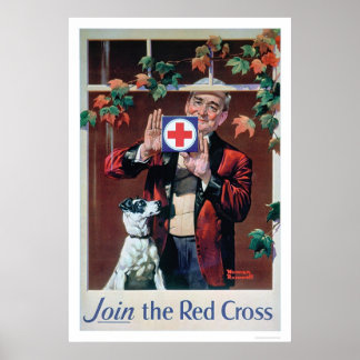 Póster Únete a la Cruz Roja - Hombre con Perro (US00292)