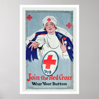 Póster Únete a la Cruz Roja - Usa tu botón (US00028)