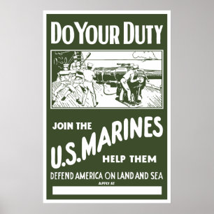 Póster Únete a los Marines de los Estados Unidos — Segund