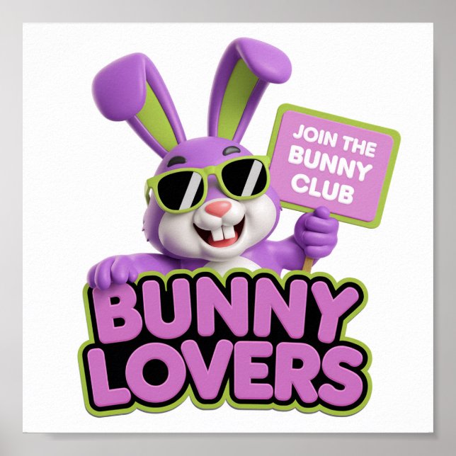 Póster Únete al club Bunny Lovers: Diversión (Frente)