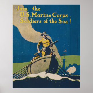 Póster Únete al Cuerpo de Marines de Estados Unidos. ¡Sol