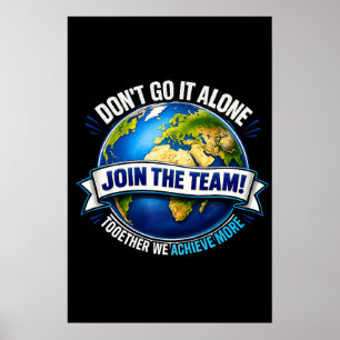 Póster Únete al equipo – Diseño de colaboración global