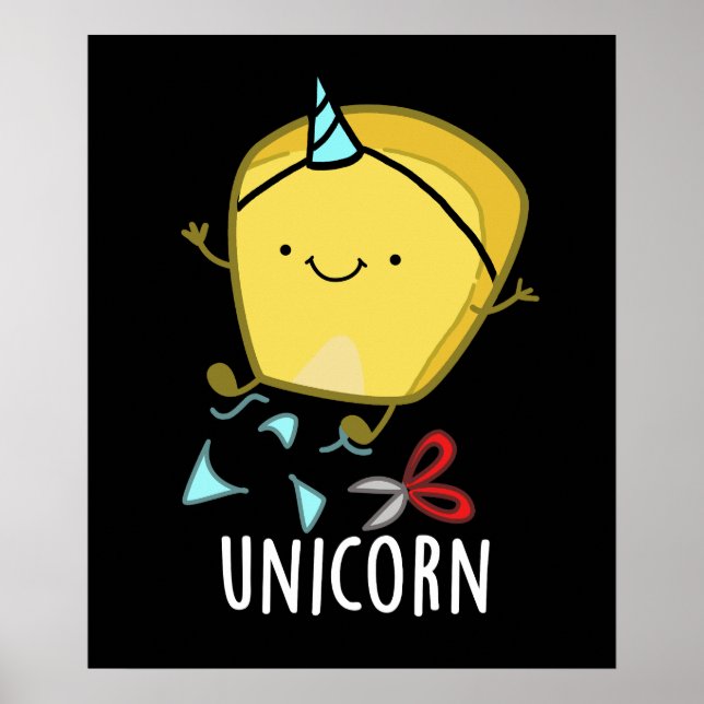 Póster Uni-corn Funny Corn Pun Dark BG (Frente)