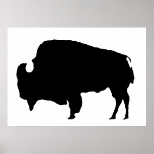 Poster único de búfalo de arte pop Bison Silhouett