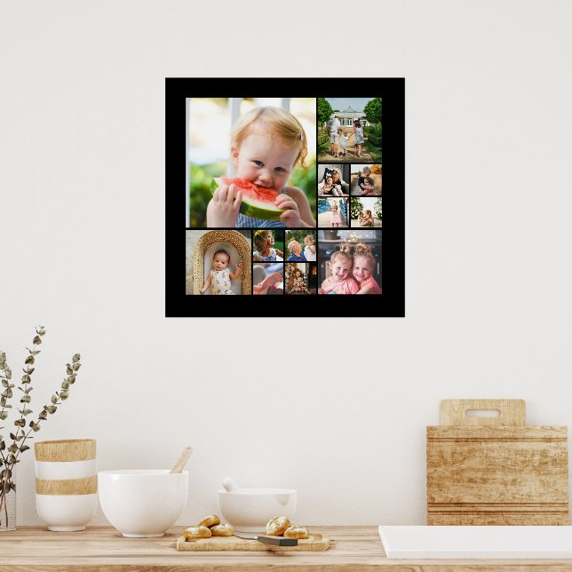 Póster Único montaje simple de 12 Collages de fotos Minim (Cocina)