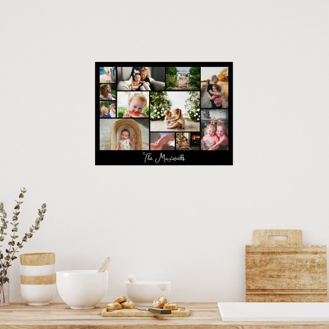 Póster Único montaje simple de 12 Collages de fotos Minim (Cocina)