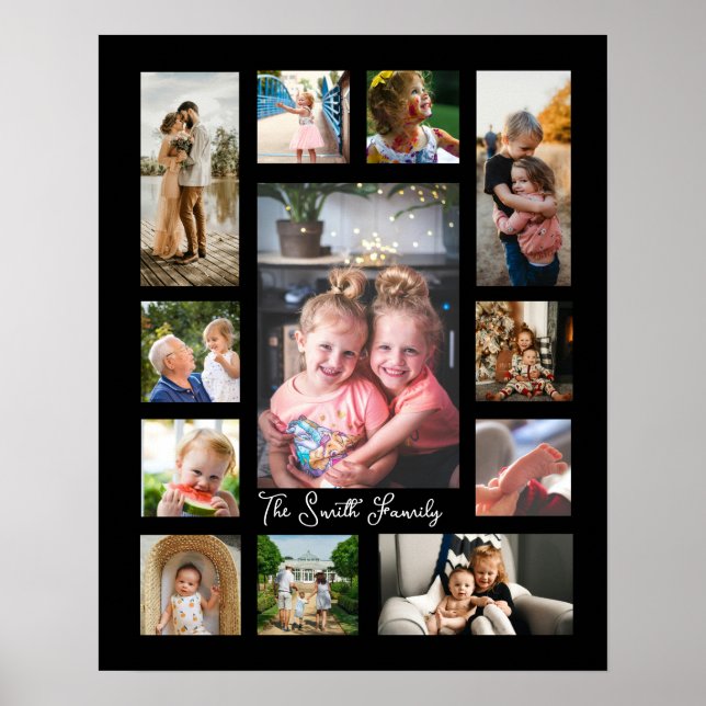 Póster Único montaje simple de 12 Collages de fotos Minim (Frente)