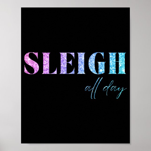 Póster Unicorn Glitter Sleigh All Day Christmas  (Frente)
