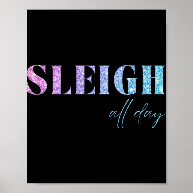 Póster Unicorn Glitter Sleigh All Day Christmas  (Frente)