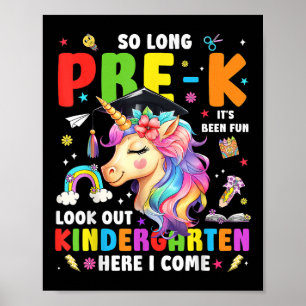 Póster Unicorn Hasta Luego Graduación Pre K Jardín de Inf