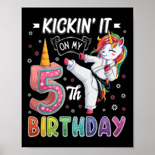 Póster Unicorn Karate 5 años 5 Taekw