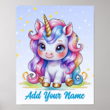Unicorn Magic & Stars – Personalized Wall Art