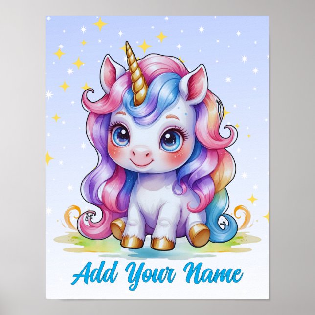Póster Unicorn Magic & Stars – Personalized Wall Art (Frente)