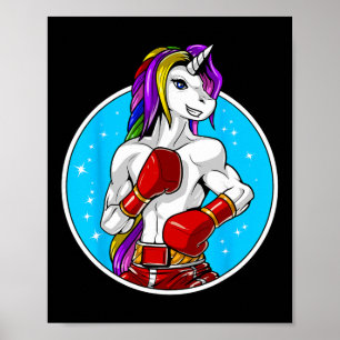 Póster Unicorn Muay Thai Boxeo Kickboxing Artes Marciales