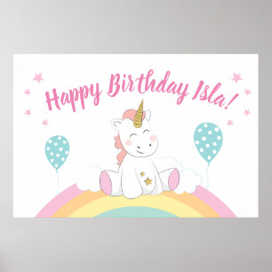 Póster Unicorn party backdrop, unicorn poster
