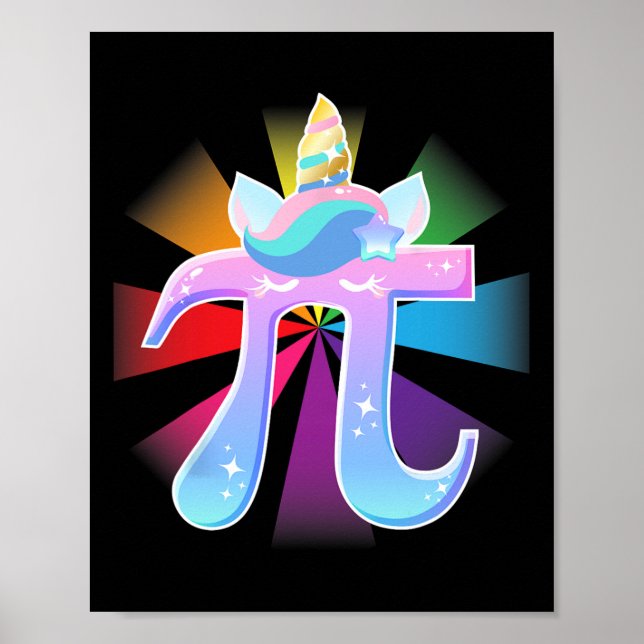 Póster Unicorn Pi Day Math Nerd T Shirft Regalos Para Hom (Frente)