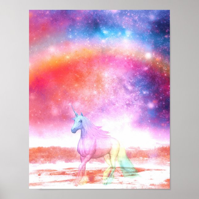 Póster Unicornio arcoiris (Frente)
