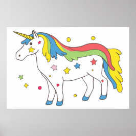 Póster Unicornio arcoiris