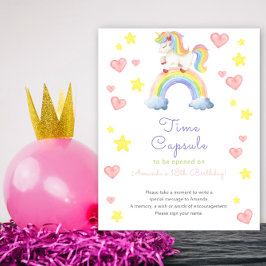 Póster Unicornio Arcoíris - Cápsula del Tiempo 1er cumple