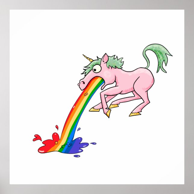 Póster Unicornio arcoiris personalizado (Frente)