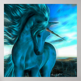 Póster Unicornio barrido en Azure