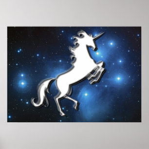 Póster Unicornio blanco