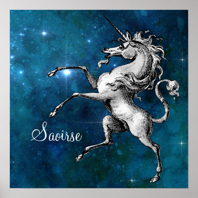 Póster Unicornio celeste (Frente)