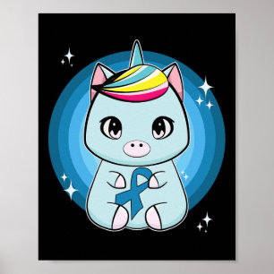 Póster Unicornio Con Conciencia Sobre La Diabetes De Cint