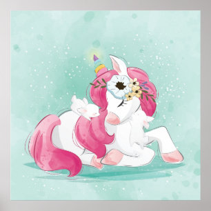 Póster Unicornio con poster de bebés