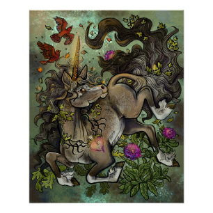 Póster Unicornio de corazón salvaje