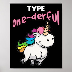 Póster Unicornio de Diabetes Concienciación Diabético Tip