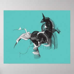 Póster Unicornio digital