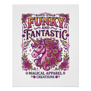 Póster Unicornio Divertido y Fantástico Diseño con Estilo