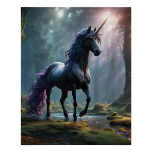 Póster Unicornio "El negro"