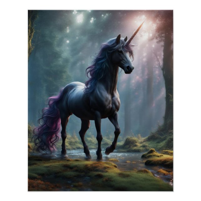 Póster Unicornio "El negro" (Anverso)