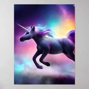 Póster Unicornio en el espacio
