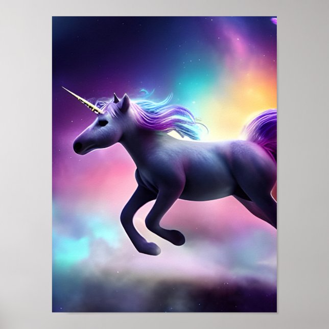 Póster Unicornio en el espacio (Frente)
