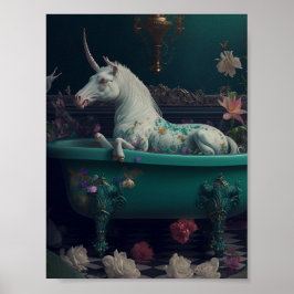 Póster Unicornio en la bañera